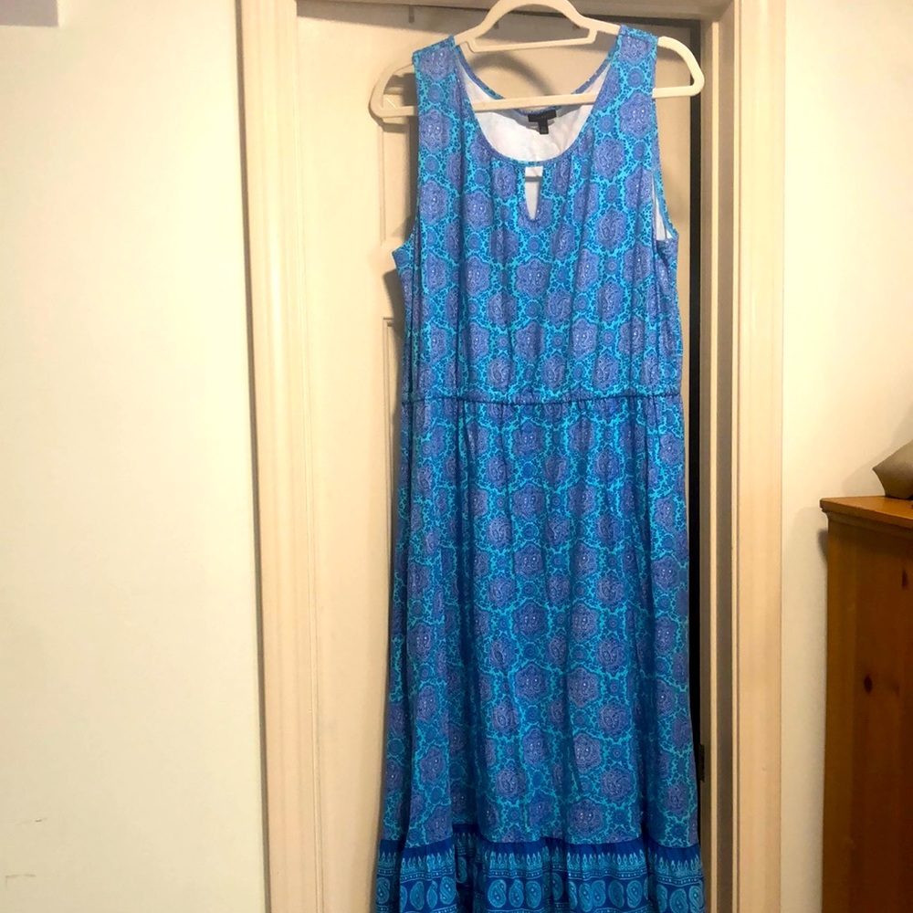 Gorgeous turquoise medallion print Talbots dress XL.